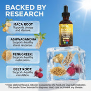 AdaptoDrive - Maca Root Ashwagandha Fenugreek Beet Root L-Arginine Liquid Drops